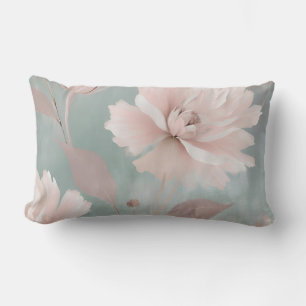 Coussin Rectangle Cottage côtier rose et menthe Floral