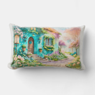 Coussin Rectangle Cottage de rêve à Bloomlight - Plaid 21x13