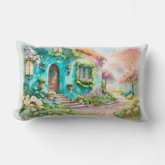 Coussin Rectangle Cottage de rêve à Bloomlight - Plaid 21x13