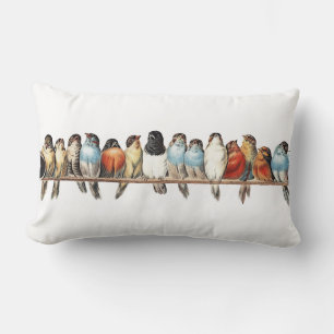 Coussin Rectangle Cottage d'oiseaux Ferme Française Pays Jeter Oreil