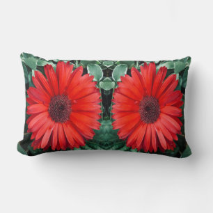 Coussin Rectangle Cottagecore botanique à la Marguerite Orange
