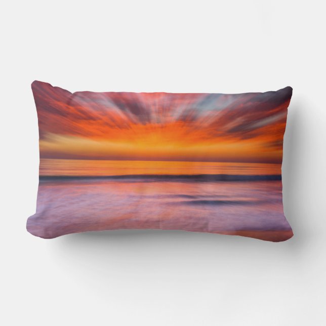 Coussin Rectangle Coucher de soleil abstrait sur la plage de Tamarac (Recto)