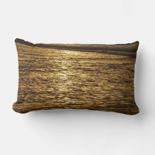 Coussin Rectangle Coucher de soleil en Californie Vagues Océan Paysa