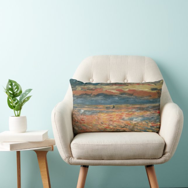 Coussin Rectangle Coucher de soleil sur la mer par Pierre Renoir, Be (Chaise)