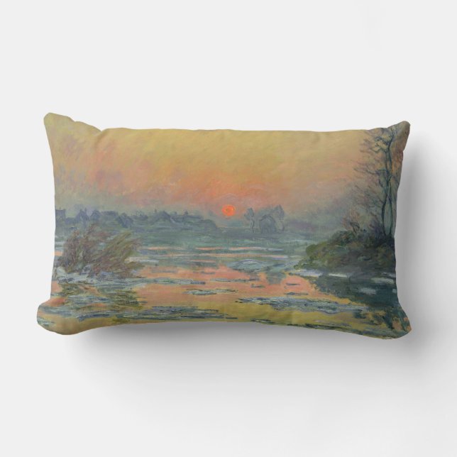 Coussin Rectangle Coucher de soleil sur la Seine en hiver (Claude Mo (Recto)