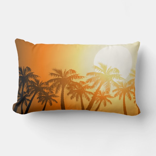 Coussin Rectangle Coucher de soleil tropical sur la plage (Recto)