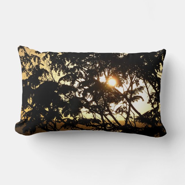 Coussin Rectangle Coucher du soleil à travers les arbres I Photograp (Recto)