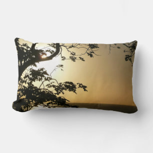 Coussin Rectangle Coucher du soleil à travers les arbres II Photogra