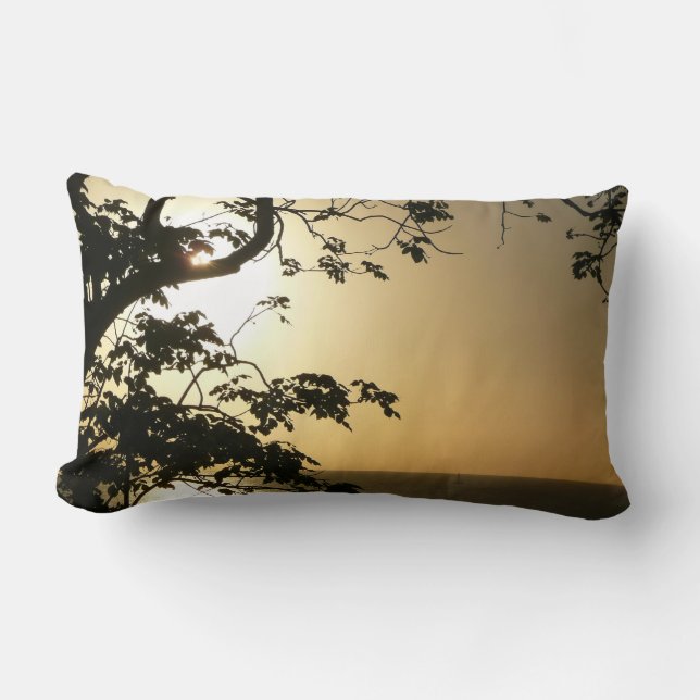 Coussin Rectangle Coucher du soleil à travers les arbres II Photogra (Recto)