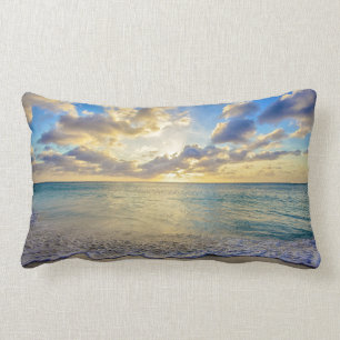 Coussin Rectangle Coucher du soleil d'Aruba au-dessus de mer mobile