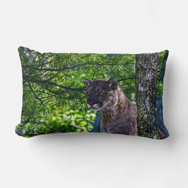 Coussin Rectangle Cougar Mountain Lion Big Cat Art Design 6 (Recto)