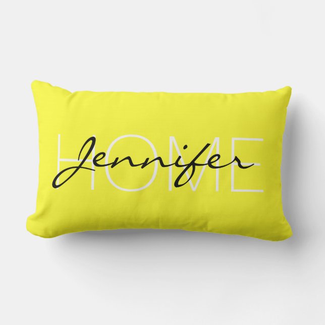 Coussin Rectangle Couleur de jonquille monogramme maison (Recto)