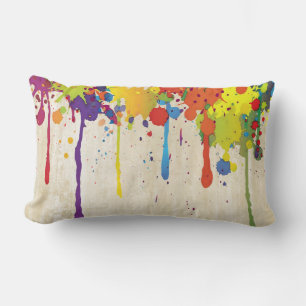 Coussin Rectangle COULEUR FUNNY SPLASH II + votre backgr. & idées