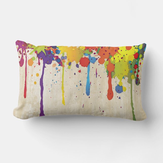Coussin Rectangle COULEUR FUNNY SPLASH II + votre backgr. & idées (Recto)