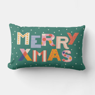 COUSSIN RECTANGLE COULEUR MODERNE POP MERRY XMAS