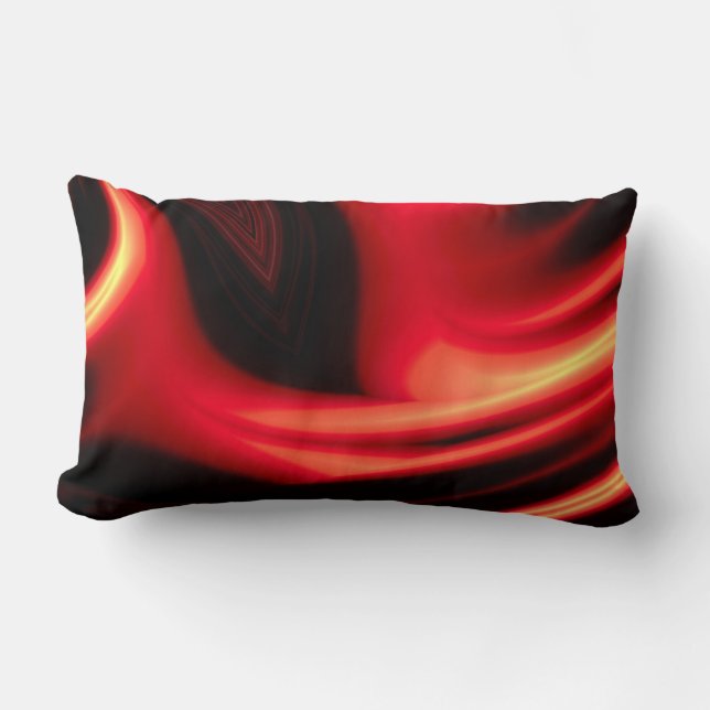 Coussin Rectangle Couleur noire rouge foncé moderne Abstraite (Recto)