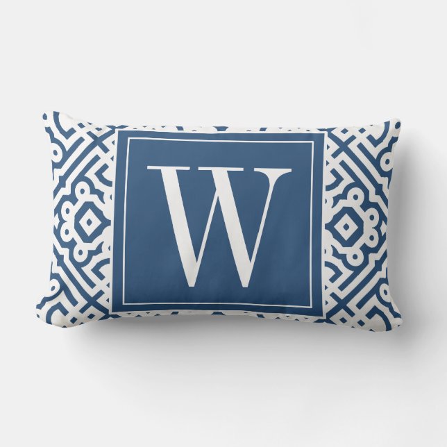 Coussin Rectangle Couleur personnalisable ! Monogramme moderne de (Recto)