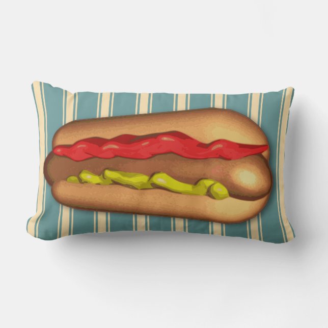 Coussin Rectangle Couleur personnalisée Jumbo Hotdog (Recto)