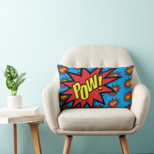 Coussin Rectangle Couleur personnalisée Pow Super Hero