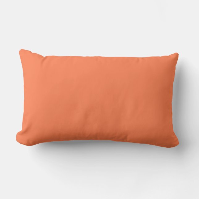 Coussin Rectangle Couleur solide du corail (Recto)
