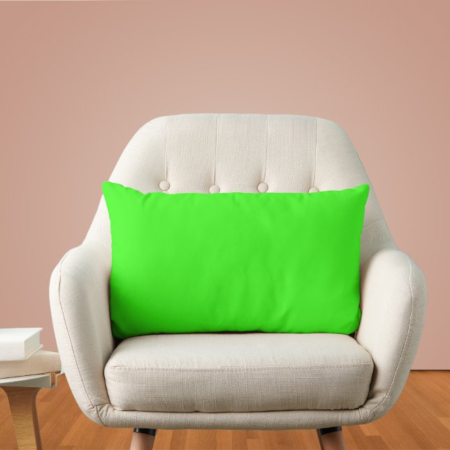 Coussin Rectangle Couleur solide verte néon (Créateur téléchargé)