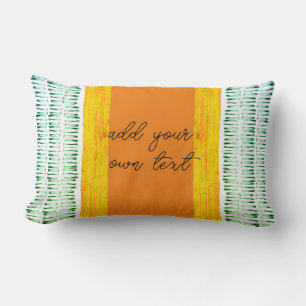 Coussin Rectangle couleur vive ajouter votre texte orange et vert