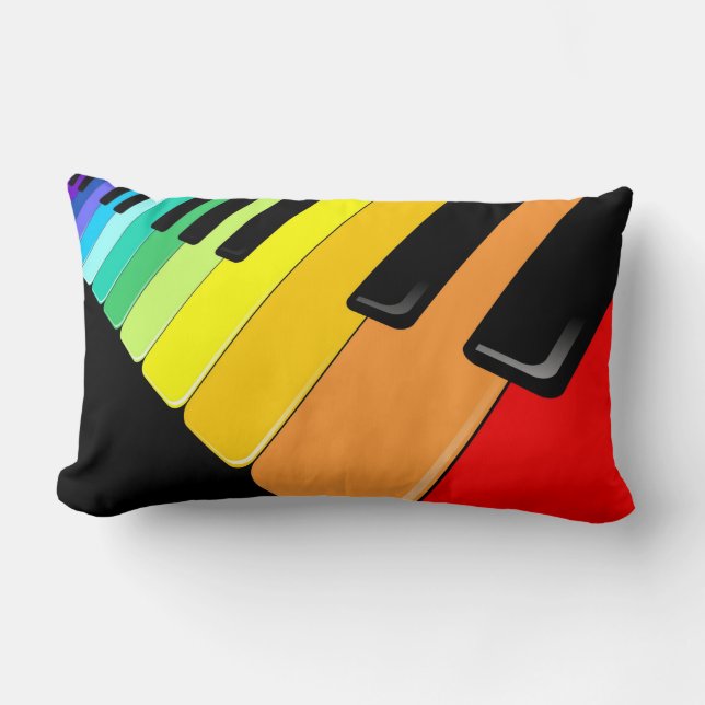 Coussin Rectangle Couleurs de partie de musique de clavier (Recto)