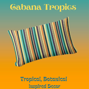 Coussin Rectangle Couleurs d'été rayures