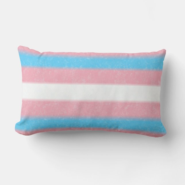 Coussin Rectangle Couleurs du drapeau de fierté transgenre à bords d (Recto)