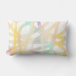 Coussin Rectangle couleurs pastel moderne art peint abstrait
