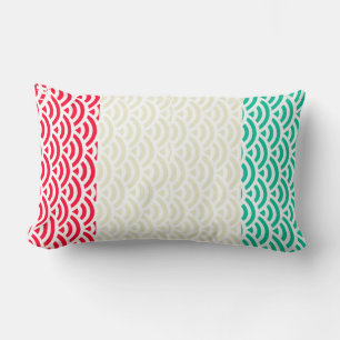 Coussin Rectangle Couleurs rétro du Motif d'onde japonais 01
