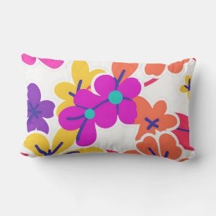 Coussin Rectangle Couleurs vives du Fleur sauvage Y2K en gras pour l