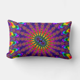 Coussin Rectangle Couple Arc-en-ciel Fractal Burst Lumbar Jeu Oreill