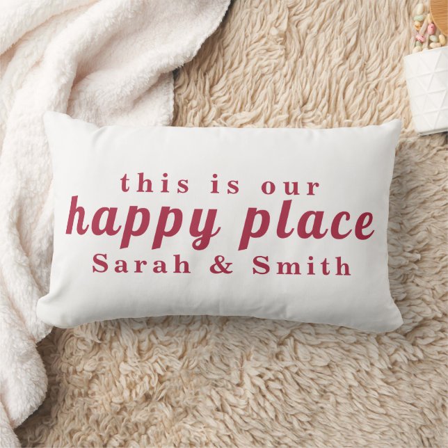 COUSSIN RECTANGLE COUPLE DE MARIAGE PERSONNALISÉ NOM MODERNE STYLÉ  (Couverture)
