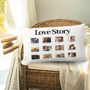 Coussin Rectangle Couples photo personnalisés Valentines Anniversair