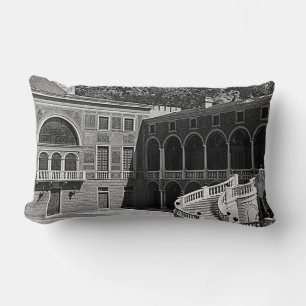 Coussin Rectangle Cour du palais de la Principauté de Monaco vintage