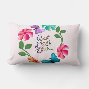 Coussin Rectangle Couronne florale de la Meilleure Mère qui soit Pap