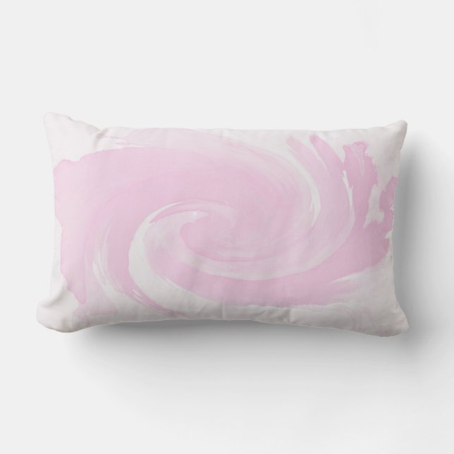 Coussin Rectangle Courses en spirale roses de brosse d'aquarelle (Recto)