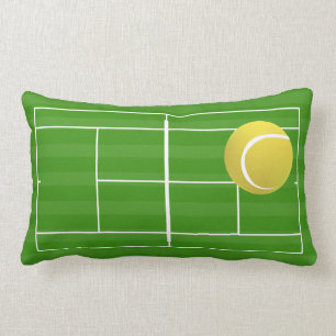 Coussin Rectangle Court de tennis et balle de tennis
