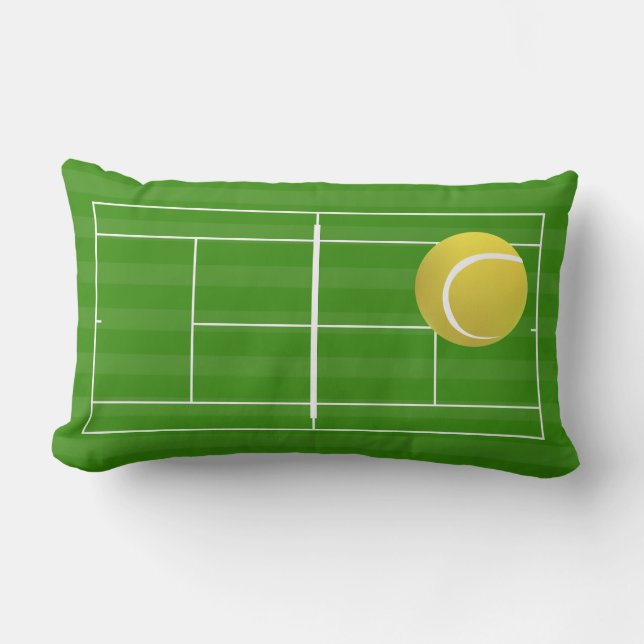 Coussin Rectangle Court de tennis et balle de tennis (Recto)