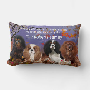 Coussin Rectangle Coussin, Cavalier Spaniel, 4 types d'Espagnol