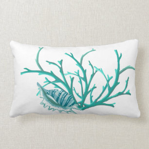 Coussin Rectangle Coussin-Coquillage et corail d'accent
