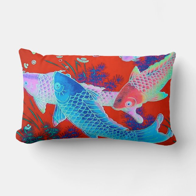 Coussin Rectangle "Coussin d'accent de Koi " (Recto)
