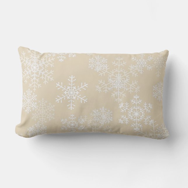 Coussin Rectangle Coussin-Flocons de neige de jet de Noël (Recto)