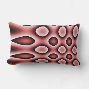 Coussin Rectangle Coussin, motif pois asymétriques, rouge