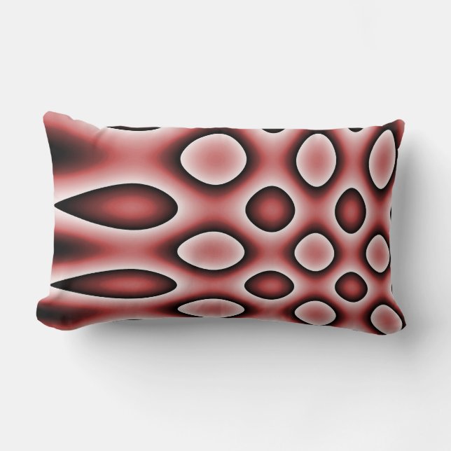 Coussin Rectangle Coussin, motif pois asymétriques, rouge (Recto)