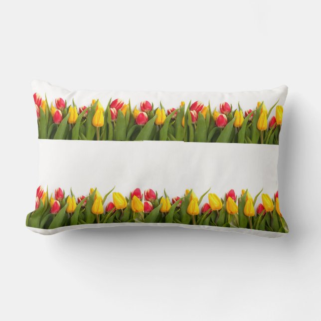 COUSSIN RECTANGLE ****COUSSIN TULIPS**** AVEC RETOUR JAUNE (Recto)