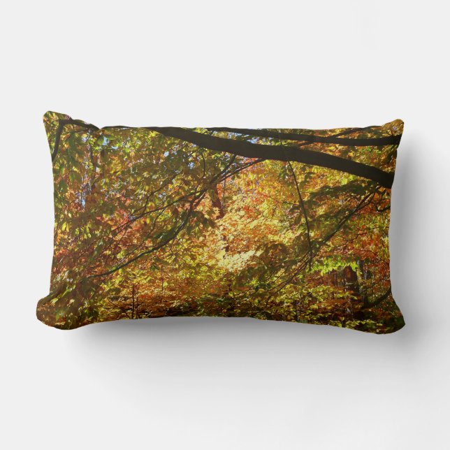 Coussin Rectangle Couvert de feuilles d'automne I Nature jaune d'aut (Recto)
