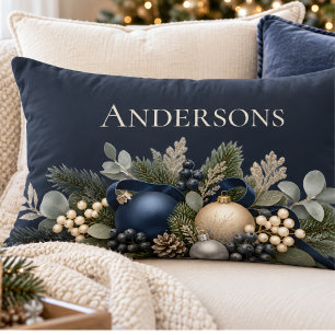 Coussin Rectangle Couverture élégante de Noël Peace & Joy Midnight N