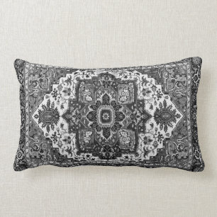 Coussin Rectangle COUVERTURE PERSANE - noir et blanc